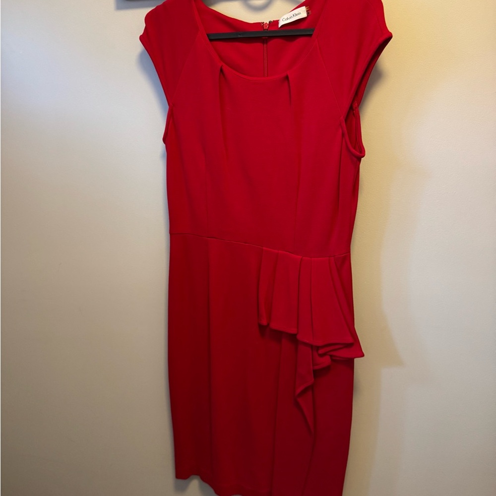 CALVIN KLEIN vibrant red dress